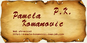 Pamela Komanović vizit kartica